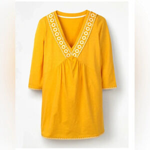 Boden Women’s Rosanna Jersey Tunic Happy Yellow Cotton Swimcover Dress US 12